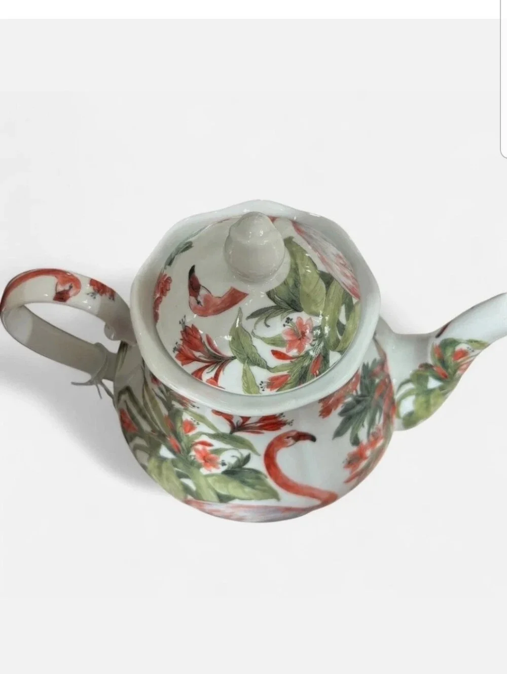Kent Pottery Flamingo Floral Porcelain Teapot Floral Decorative Shabby Chic NEW